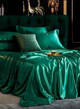 源头家真丝四件XMH被套套滑绸缎床单床笠夏季厂丝冰丝被罩床上用