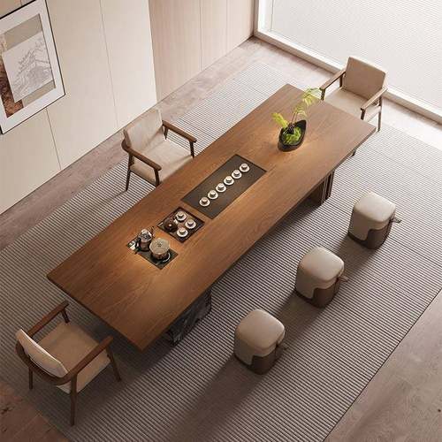 一实木岛台茶桌烧水壶体嵌入式家用WHM客厅公办室泡新茶台2025款