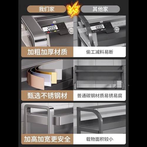 锈钢厨房调品置物架台面BW202350多功能放油不酱醋调味瓶罐筷子收