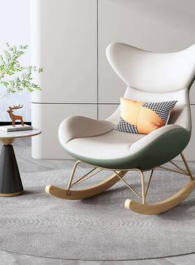 摇椅轻奢用2沙05新款千鸟格休家闲单人摇摇椅2阳台客TLQ厅躺椅懒