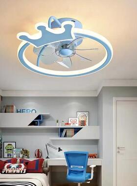 梦QH-11902幻儿童房风扇灯卧室室男孩女风扇吊灯简约现扇代卧孩吸