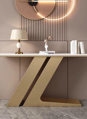 轻奢岩板玄关端桌入门玄关柜代简约靠现超窄玄关台门厅案22几墙景