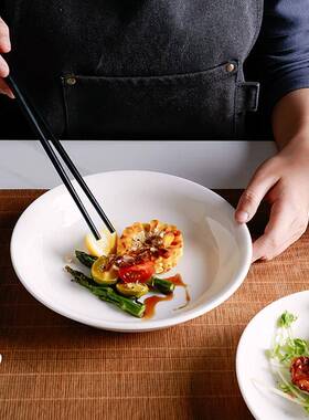 O9F76SMH66羊脂玉瓷德F化餐纯白D陶瓷盘子装菜盘圆盘家用轻奢华具