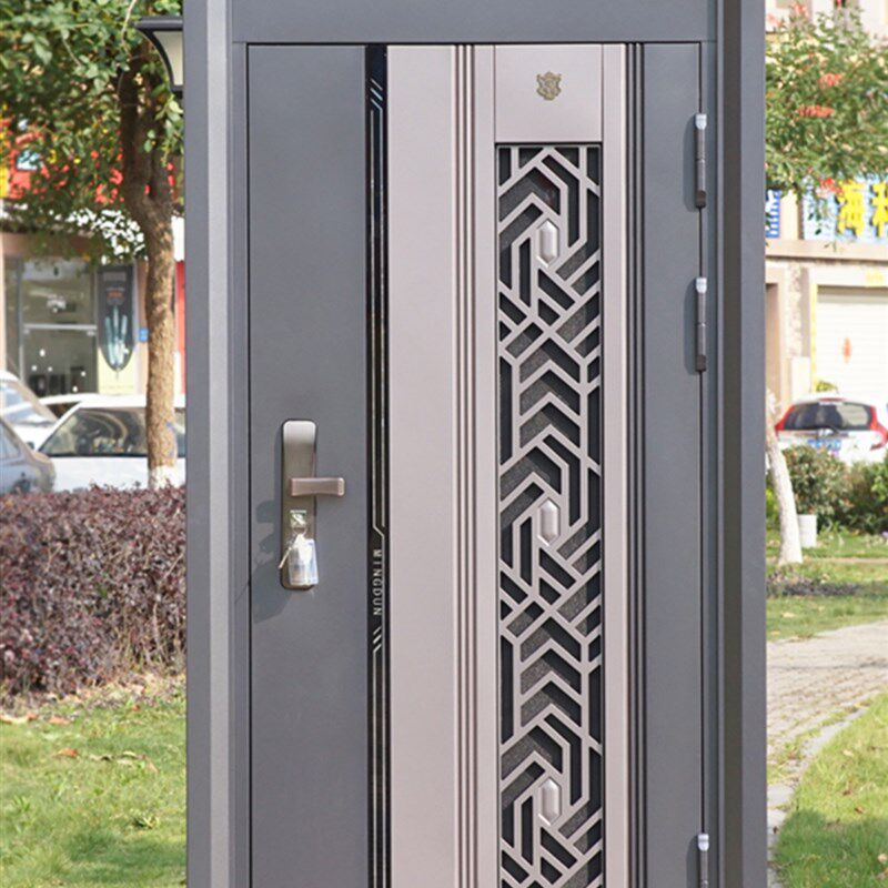 铭盾单层侧推拉通风门中门 防盗入户安全门 高透纱网通风防蚊大门