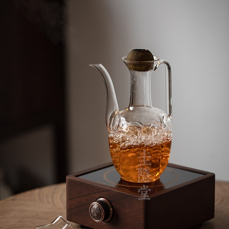 圭隐堂仿宋手执壶贵妃壶耐热玻璃小青柑煮茶壶复古绿茶过滤泡茶壶