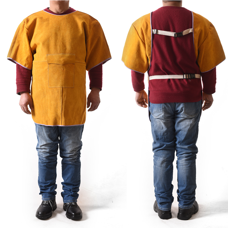 牛皮电焊防护服焊工服氩弧焊工作服防辐射防飞溅耐高温反穿衣围裙