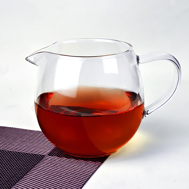 分茶器圆形公道杯玻璃带茶漏一体中式茶海分茶壶耐热茶具泡茶公杯
