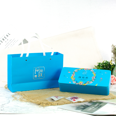 订制商标阿胶糕铁盒定制包装礼盒一斤装阿胶包装袋固元膏礼品盒