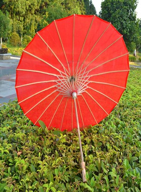 大红纯色cos伞大号小号素面纯色伞工艺伞舞蹈伞表演伞油纸道具伞