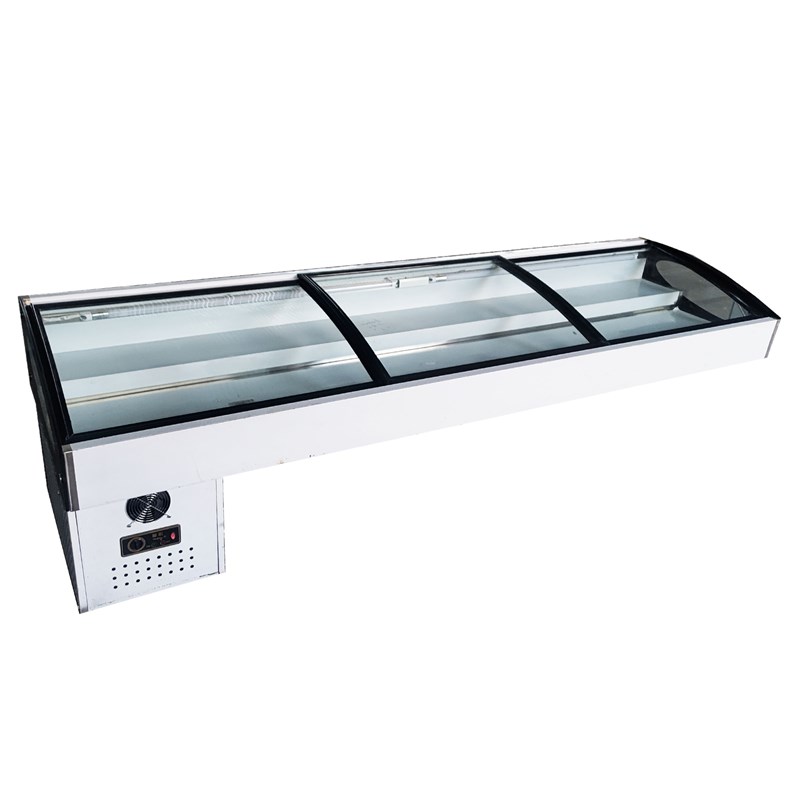 定制海鲜冰台饭店台面点菜台展示柜冷藏不锈钢摆摊烧烤阶梯式展台