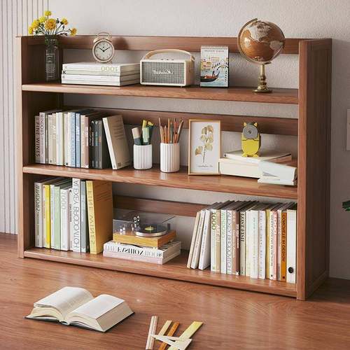 楠竹带桌抽置书物多架家用学生整001理架子简易桌面书架宿舍层收