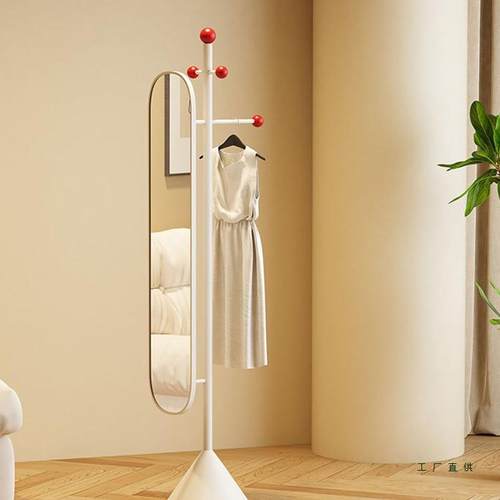 镜家穿衣全身落GWR地试镜衣帽架衣一体玄关不变形真实挂衣架带镜