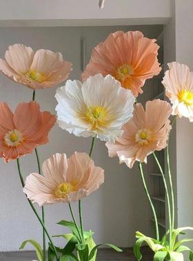 巨工型纸艺花虞花美人婚庆纸花户外婚NAdN0CZa礼仿假布置花艺手落