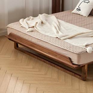 Y黑骨胡桃木无床床架榻米全实木头榻日式 排架1.ROM5定制2米1.8榫