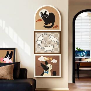 猫咪美拉德玄关饰画镜子推拉身镜衣可关装ZY-阿龙闭隐形穿全镜隐