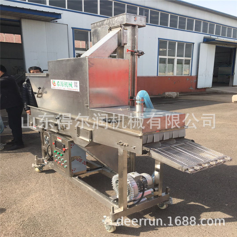 裹糠南瓜饼油炸机 自动上浆上糠机 裹涂均匀 一机多用 终生维护