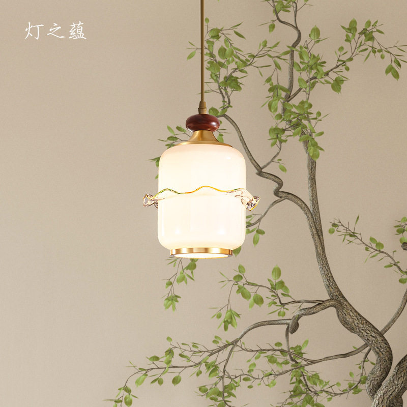 全铜新中式三头餐厅吊灯