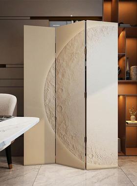 户屏风隔客厅遮入YLG门办公室现代简约可折叠挡移断动奶油风折屏