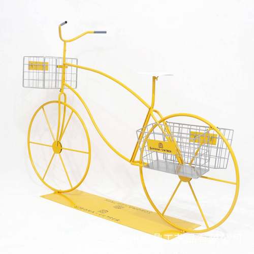 台自行车架铁艺花养花架RC921302立式花架三篮车阳花架室内立地式