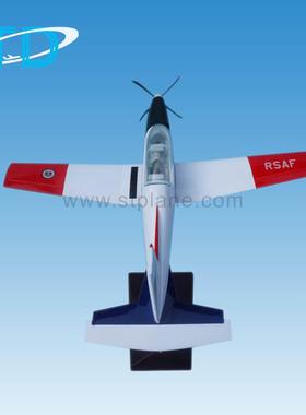 PC-教练机树脂静桌态仿真9航模配木底制座KAB30cm面摆设飞机模型