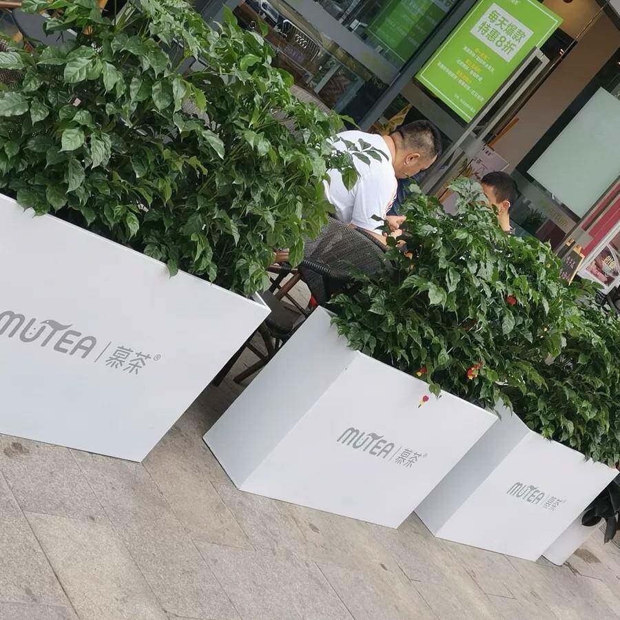户外花282槽方形田艺园落花花地花架防锈铁花箱阳台花器盆绿化卉