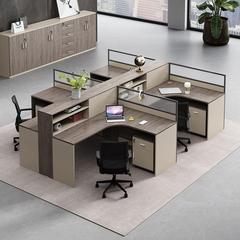 办公约桌椅合4人位办公室职员屏风工位办公Z-00696人简组现桌代财