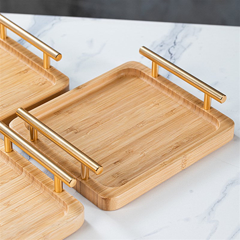 竹木托盘耳带把手竹制木制杯子木托盘木盘糕点美食展示盘木质