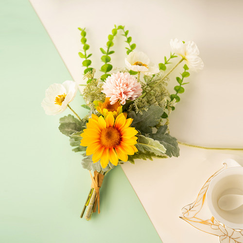仿真花假花装饰小清新装饰向日葵手捧花拍照道具干花花束客厅插花