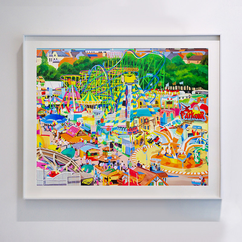 现代装饰画潮流版画艺术画儿童房墙画客厅卧室挂画 游乐园