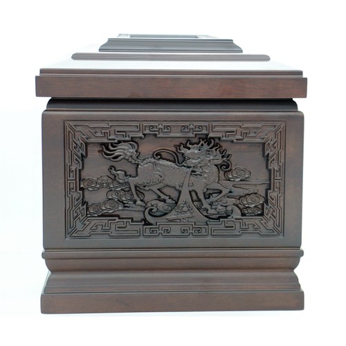 骨灰盒寿盒棺材 实木 花梨木 黄檀 麒麟送福 黑檀 裸重22斤 加厚