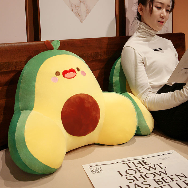 可爱牛油果靠枕床头大靠背软包沙发抱枕看书靠垫学生宿舍护腰枕头