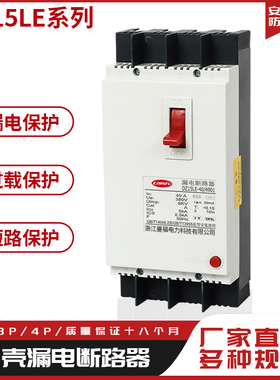 漏电保护器DZ15LE-100A 3901 4901工地箱 三相四线塑壳漏电断路器