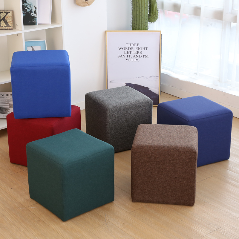 矮凳换鞋凳方长方凳小凳矮墩坐凳家用布艺换鞋沙发凳正方形皮