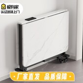 摆摊折叠桌家用小户型超薄多功能折叠长方形仿岩板可移动吃饭桌子