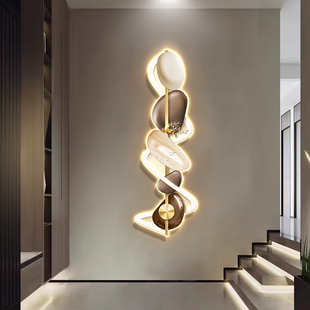 入户玄关卧室床头装饰画带灯电视背景墙客厅窄长条挂画楼梯发光壁