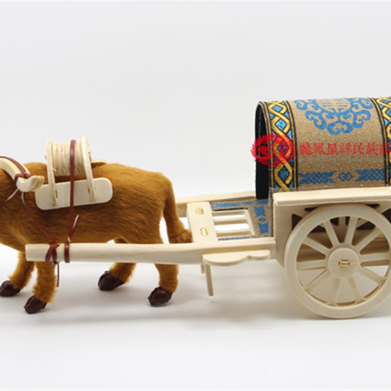 蒙古勒勒车模型草原勒勒车蒙古族特色摆件牛拉车摆设内蒙古工艺品