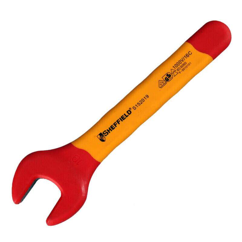 钢盾SHEFFIELD152006985多缘功能6注塑型双S色绝开口扳手mm