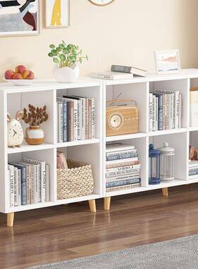 简约储柜书书架落地置物架矮柜子家PHQ用卧室子自由组合格柜客厅