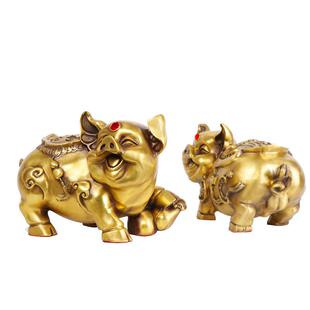 杨铜146记铜猪摆件金猪家装 艺饰品摆设工品福猪字猪对居财福对猪