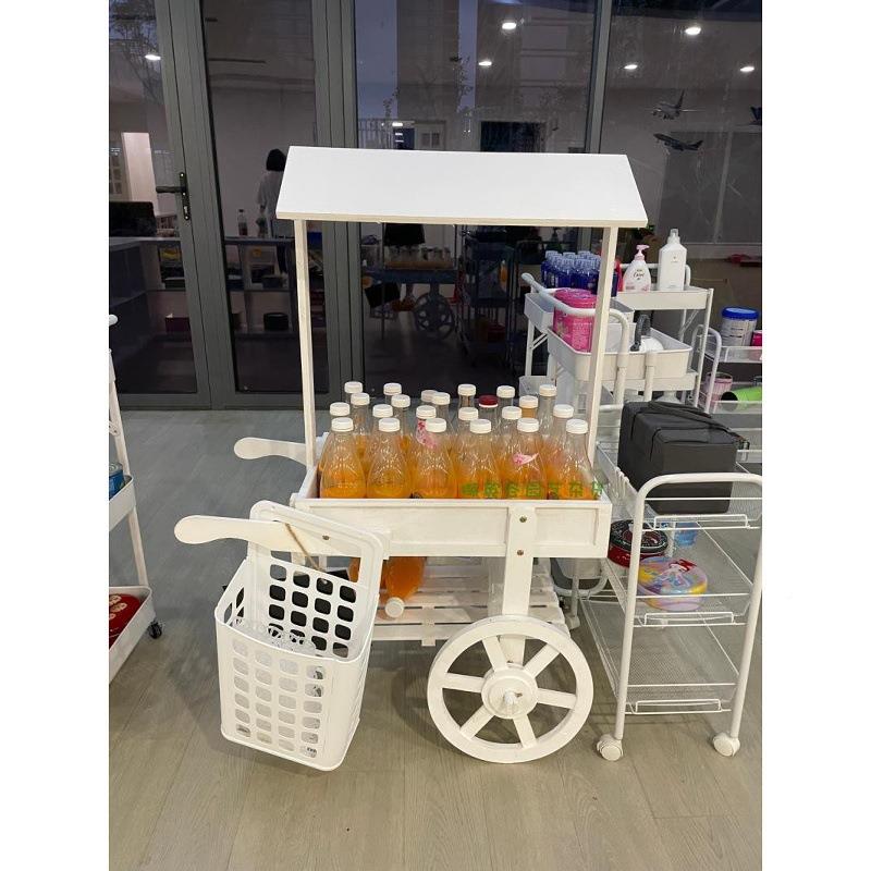 超市店实木黑板招牌杂货架迷你小花车置物架橱花窗柜推示990车展