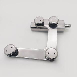 源头厂家专业生产玻璃门连接件五金配件曲型顶轴玻璃连接固定件