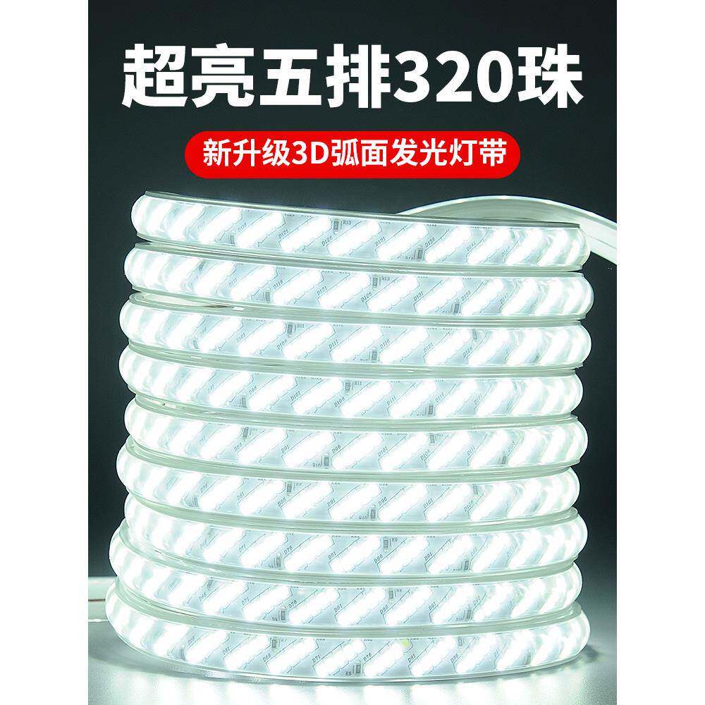 LED灯带V20v户外防水地室隧道工地下亮化装饰照明白光灯条224白光