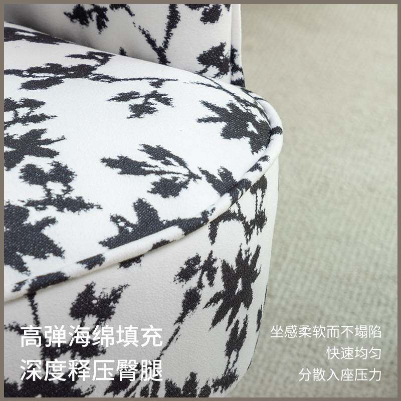 J^轻奢沙发椅布艺单人老虎凳美式复古客厅阳台休闲椅子卧室围椅网