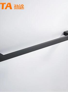 LOE黑色巾烤漆杆单毛架304不钢浴巾架锈酒店卫生间浴室挂件