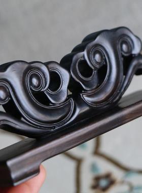 木质文笔架紫光34355黑檀木檀卷明式书毛笔架笔挂笔搁房四宝套装