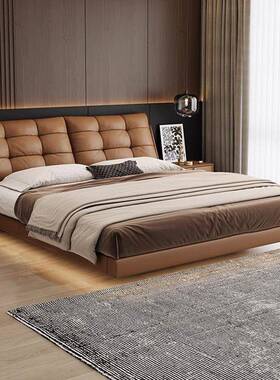 GYA意式极简浮主TSL床卧现双人床代简约悬泡芙床新款轻奢大气软包