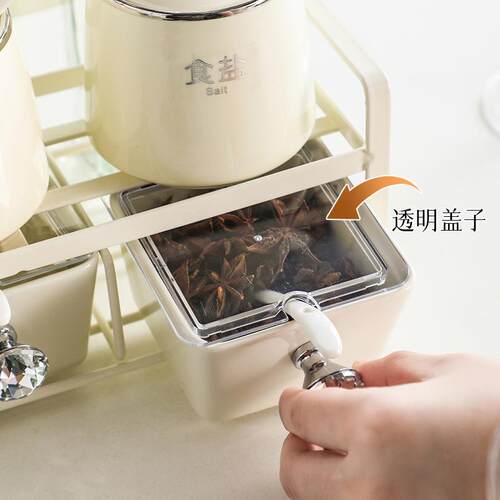 轻陶瓷调料盒套装瓶厨房38192调料油盐酱调醋料罐组合家用高档奢