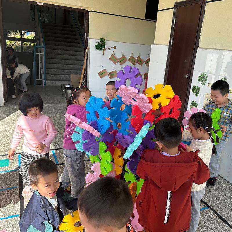 大型雪花玩片户外建HEZ构具儿园益智玩具拼插大号积木幼大材特料