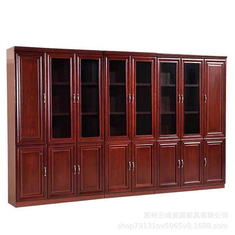 办公件家具油00100漆书柜木质文件料柜贴木皮文柜落地实柜高柜资