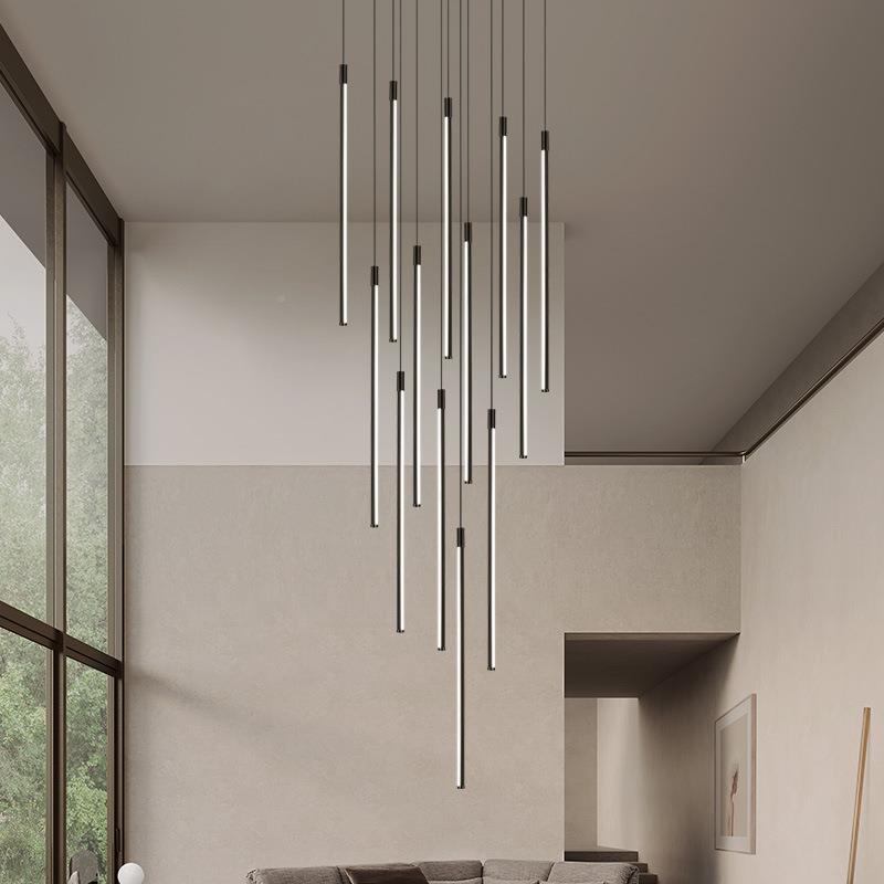 复式楼大吊灯现代轻别墅创意楼客厅灯酒349店大堂奢l售部oft楼梯